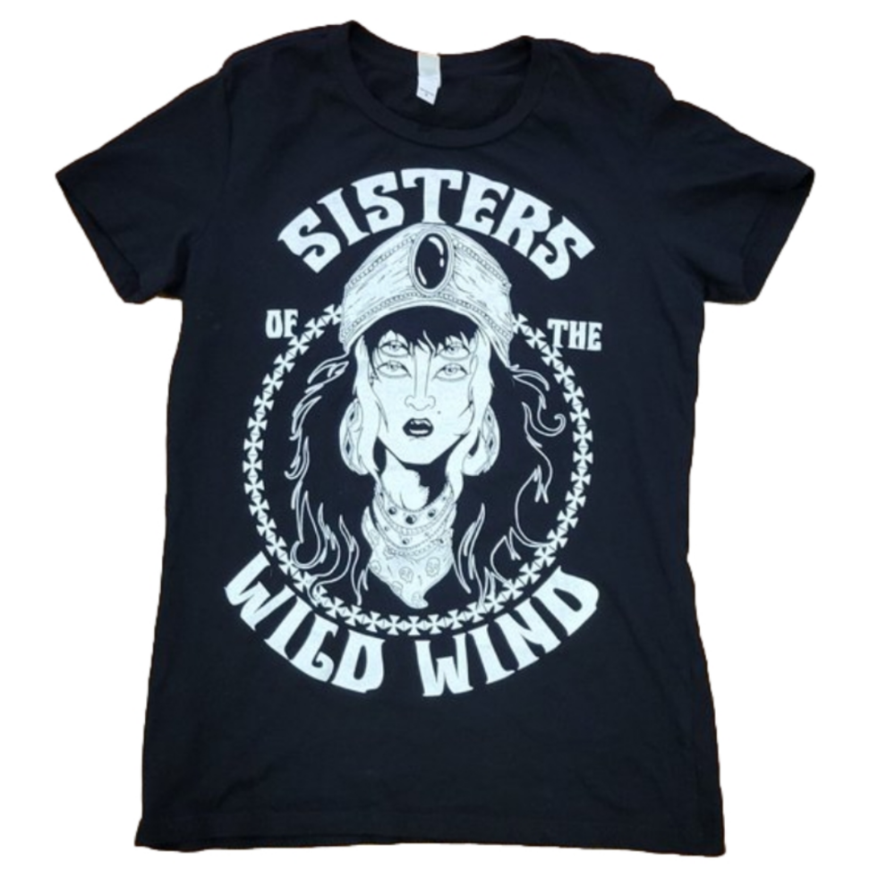 WOMENS BELLA CANVAS - SISTERS OF THE WILD WIND TSHIRT - BLACK - Picture 1 of 7